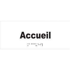 Plaque de porte Texte relief - Accueil - H 80 x L 200 mm