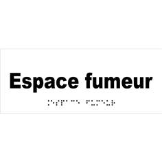 Plaque de porte Texte relief - Espace fumeur - H 80 x L 200 mm