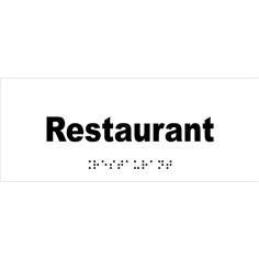 Plaque de porte Texte relief - Restaurant - H 80 x L 200 mm