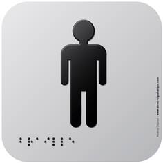 Pictogramme Alu avec relief Toilettes Garçons - 120 x 120 mm - Gamme Icone Alu