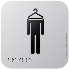 Pictogramme Alu avec relief Vestiaires Hommes - 120 x 120 mm - Gamme Icone Alu