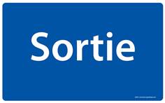 Panneau Sortie - Fond bleu - H 250 x L 400 mm