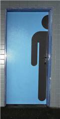 Plaque de propreté silhouette Homme Poignée gauche - PVC antibactérien - H 2040 x L 338 mm