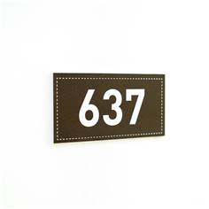 Plaque chiffre et numéro - H 55 x L 110 mm - Gamme Dark cuir