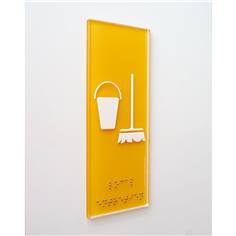 Plaque de Porte Pop Art® en plexi - Local technique - Pictogramme en relief - H170 x L70 mm