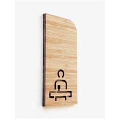 Plaque de Porte Bureau - H 200 x Larg 97 mm - Bambou -Gamme Woody®