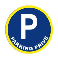 Panneau obligation Parking privé avec liseré jaune fluorescent