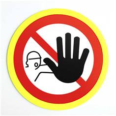 Panneau interdiction "Accès interdit aux personnes non autorisées" avec liseré jaune fluorescent