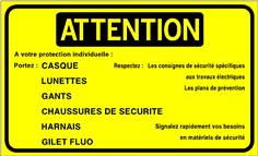 Attention - Port des EPI obligatoire - STF 3529S