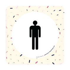 Plaque de porte Toilettes Hommes - 150 x 150 mm - PVC de 2 mm imprimé - Gamme Mosaïque®