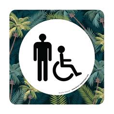 Plaque de porte Toilettes Hommes et PMR - 150 x 150 mm - PVC de 2 mm imprimé - Gamme Mosaïque®