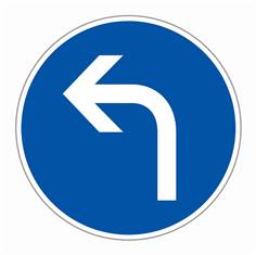 Panneau ´Direction obligatoire à la prochaine intersection à gauche´ - R12