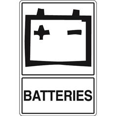 Signalisation de Tri pour Batteries - H 450 x L 300 mm - STF 968 Matière Polypropylène rigide