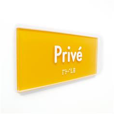 Plaque de Porte Pop Art® en plexi - Privé - Texte en relief - H70 x L170 mm
