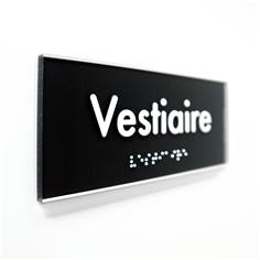 Plaque de Porte Pop Art® en plexi - Vestiaire - Texte en relief - H70 x L170 mm