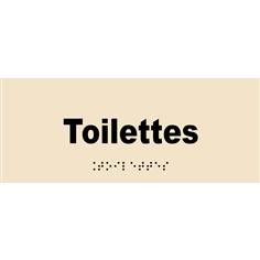 Plaque de porte Texte relief - Toilettes - H 80 x L 200 mm