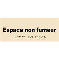 Plaque de porte Texte relief - Espace non fumeur - H 80 x L 200 mm