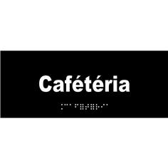 Plaque de porte Texte relief - Cafétéria - H 80 x L 200 mm