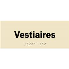 Plaque de porte texte relief - Vestiaires - H 80 x L 200 mm