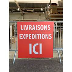 Panneau "Livraisons Expéditions ICI" Akylux- Dim 600 x 840 mm