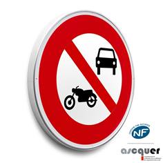 Panneau Accès interdit aux motos et voitures - B7a