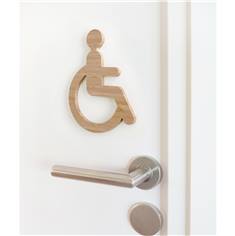 Pictogramme Handicapé - H 160 mm - Bambou - Gamme Woody®