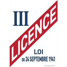 Panneau Licence III - H 210 x L 150 mm
