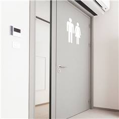 Adhésif de porte de Toilettes hommes / femmes - Hauteur 400 mm