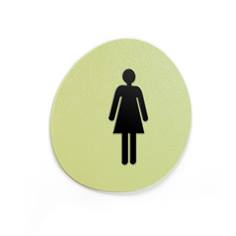 Signalétique Touchy® Disk - Picto WC Femmes - Diamètre Ø120 mm