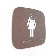 Plaque de porte Touchy® Square - Vestiaires Femmes - 120 x 120 mm - Relief et braille
