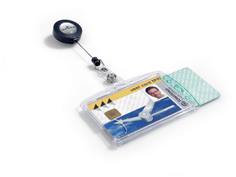 Kit sécurité double porte-cartes avec enrouleur (lot de 10)