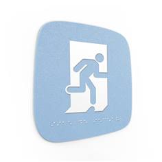Plaque de porte Touchy® Square - Issue de secours - 120 x 120 mm - Relief et braille