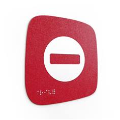 Plaque de porte Touchy® Square - Interdiction - 120 x 120 mm - Relief et braille