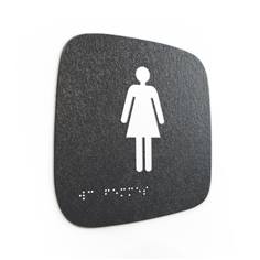 Plaque de porte Touchy® Square - WC Femmes - 120 x 120 mm - Relief et braille