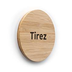 Plaque de porte texte Tirez ø 100 mm - gamme Bamboo
