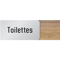 Signalétique Toilettes en Bois et Aluminium - Gamme Wood® Dimension H 50 x L 151 mm
