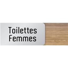 Signalétique Toilettes Femmes en Bois et Aluminium - Gamme Wood® Dimension H 50 x L 151 mm