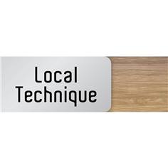 Signalétique Local Technique en Bois et Aluminium - Gamme Wood® Dimension H 50 x L 151 mm