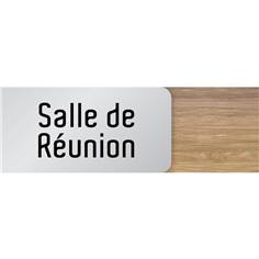 Signalétique Salle de Réunion en Bois et Aluminium - Gamme Wood® Dimension H 50 x L 151 mm