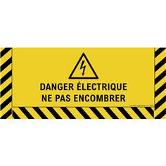 Marquage au sol signalisation danger électrique ISO 7010 W012 - H 300 x L 700 mm
