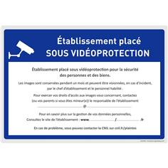 Panneau routier établissement scolaire sous vidéoprotection RGPD - Classe 1 - H 350 x L 500 mm