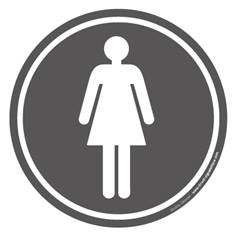 Plaque de porte autocollante Picto Toilettes Femme - Vinyle adhésif Gris