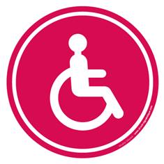 Plaque de porte autocollante Picto Toilettes Handicapé - Vinyle adhésif