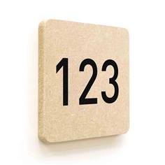 Plaque de porte carrée Chiffre et numéro en Bois médium - 120 x 120 - Gamme Leaf®