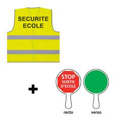 Kit sécurité Ecole : Gilet + Raquette Stop Ecole