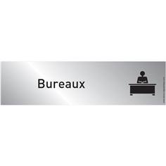 Plaque de porte Plexiglas Bureaux - Classique argent