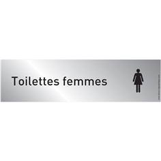 Plaque de porte Plexiglas Toilettes femmes - Classique argent