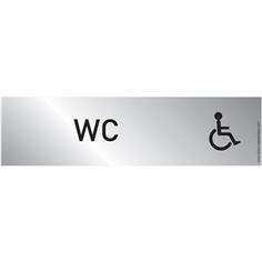 Plaque de porte Plexiglas WC handicapés - Classique argent