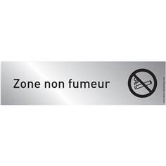 Plaque de porte Plexiglas Zone non fumeur - Classique argent