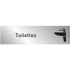 Plaque de porte Plexiglas Toilettes - Classique argent